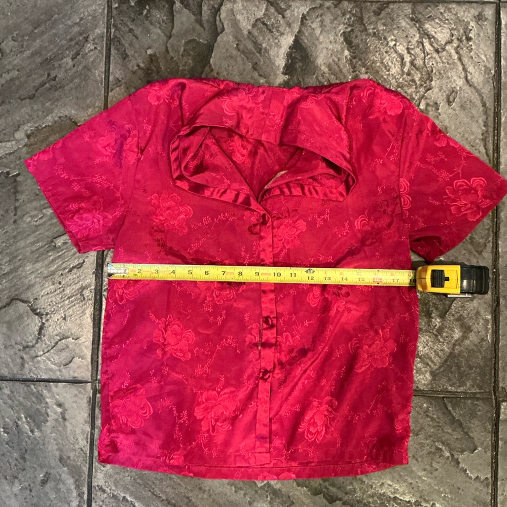 Elegant Red Floral Blouse Morgan Taylor